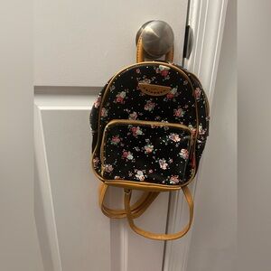Unionbay Black & pink floral mini backpack